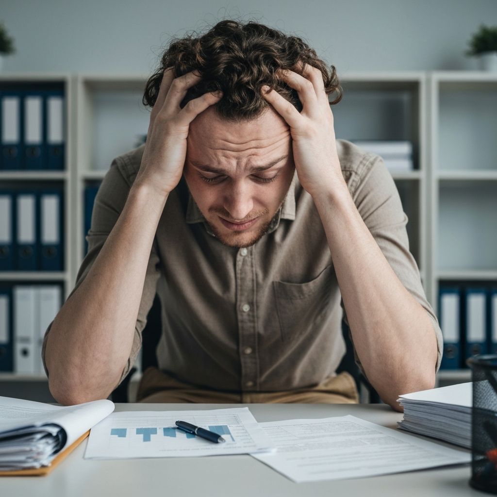 과로로 스트레스를 받는 직장인